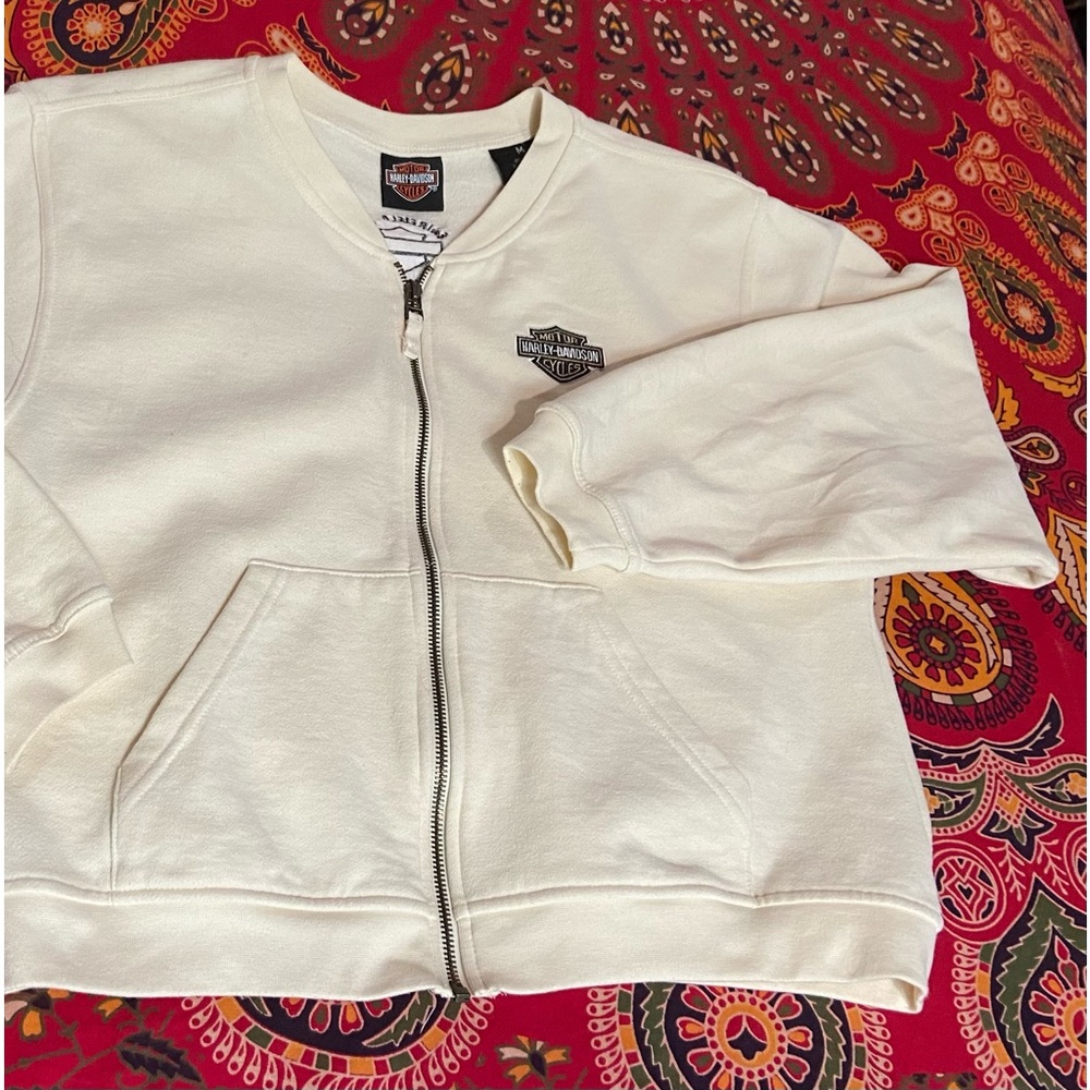 ♣️ Harley Davison Sweatshirt Full Zip Cotton Jacket with Pockets, Long Sleeve M